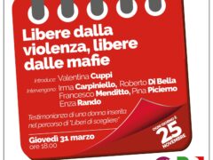 Iniziativa ” Libere dalla violenza, libere dalle mafie” prevista per giovedì 31 marzo alle ore 18.00. Iniziativa ” Libere dalla violenza, libere dalle mafie” prevista per giovedì 31 marzo alle ore 18.00.