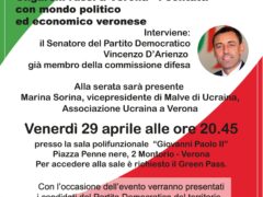 Incontro pubblico – “GUERRA IN UCRAINA Oligarchi russi a Verona” – Venerdì 29 Aprile 2022 ore 20.30 Sala “Giovanni Paolo II” di Piazza delle Penne Nere 2 a Montorio Incontro pubblico – “GUERRA IN UCRAINA Oligarchi russi a Verona” – Venerdì 29 Aprile 2022 ore 20.30 Sala “Giovanni Paolo II” di Piazza delle Penne Nere 2 a Montorio