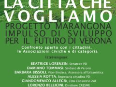 LA CITTÀ CHE VOGLIAMO: PROGETTO MARANGONA, IMPULSO DI SVILUPPO PER IL FUTURO DI VERONA. SABATO ORE 9.30 PALAZZO DELLA GRAN GUARDIA. Con interventi di: Damiano Tommasi, Sindaco di Verona; Barbara Bissoli, Vicesindaca; Lorenzo Bellicini (Cresme); Giandomenico Allegri (Consorzio Zai), Senatrice Beatrice Lorenzin; Luca Romano, sociologo LA CITTÀ CHE VOGLIAMO: PROGETTO MARANGONA, IMPULSO DI SVILUPPO PER IL FUTURO DI VERONA. SABATO ORE 9.30 PALAZZO DELLA GRAN GUARDIA. Con interventi di: Damiano Tommasi, Sindaco di Verona; Barbara Bissoli, Vicesindaca; Lorenzo Bellicini (Cresme); Giandomenico Allegri (Consorzio Zai), Senatrice Beatrice Lorenzin; Luca Romano, sociologo
