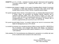 Chievo ed Hellas accumulano 5,7 milioni di debito verso il Comune: ma quale nuovo stadio?