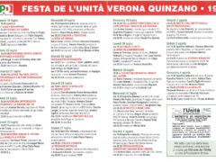 FESTA de L’Unità Verona – Via Bresciani, area verde 2^ circoscrizione (di fronte piscine Santini)